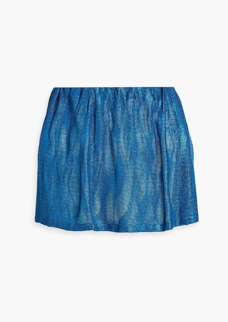 Missoni - Striped metallic crochet-knit mini skirt - Blue - IT 38