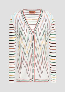 Missoni - Striped ribbed and crochet-knit cotton-blend cardigan - White - IT 44