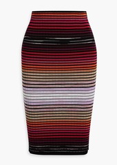 Missoni - Striped ribbed cotton-blend pencil skirt - Red - IT 38