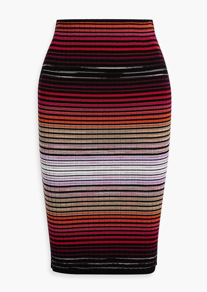 Missoni - Striped ribbed cotton-blend pencil skirt - Red - IT 40