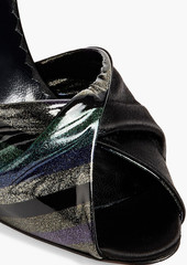 Missoni - Twisted metallic striped patent-leather and satin sandals - Black - EU 37