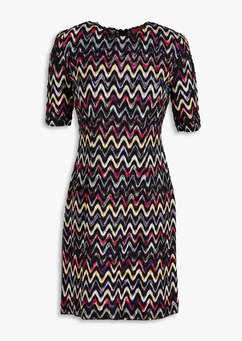 Missoni - Crochet-knit wool-blend mini dress - Black - IT 36