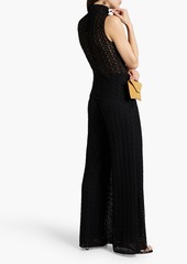 Missoni - Crochet-knit wool-blend wide-leg pants - Black - IT 42