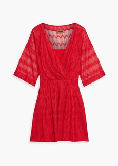Missoni - Wrap-effect crochet-knit silk-blend mini dress - Red - IT 42