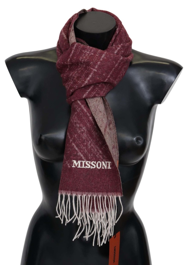 Missoni 100% Cashmere Unisex Neck Wrap Fringes Men's Scarf