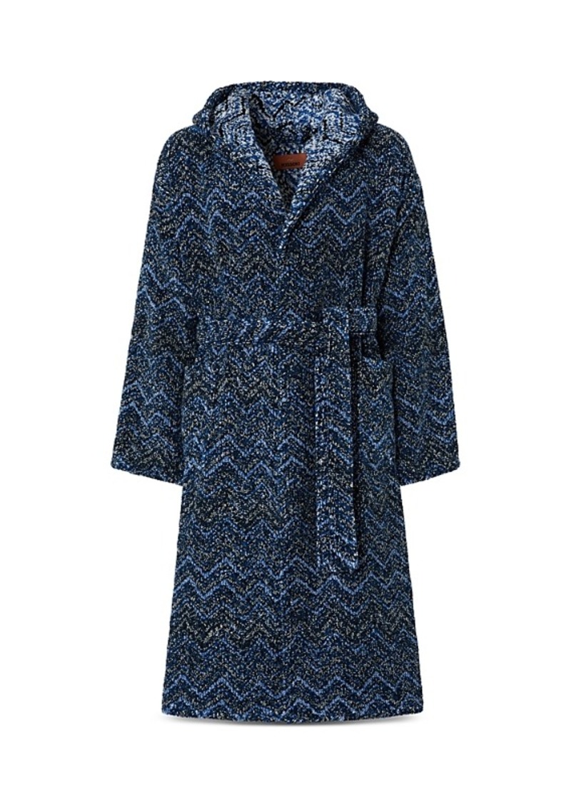 Missoni Azul Hooded Chevron Bathrobe