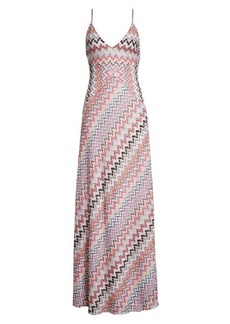 Missoni Chevron Metallic Knit Maxi Dress
