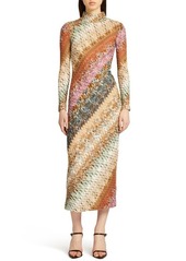 Missoni Diagonal Zigzag Long Sleeve Wool Blend Dress
