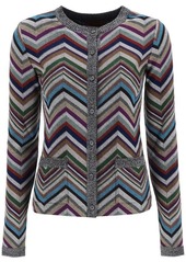 Missoni lurex knit cardigan with herringbone motif