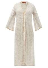 Missoni Mare - Chevron-stripe Lace-knitted Robe - Womens - Cream Multi