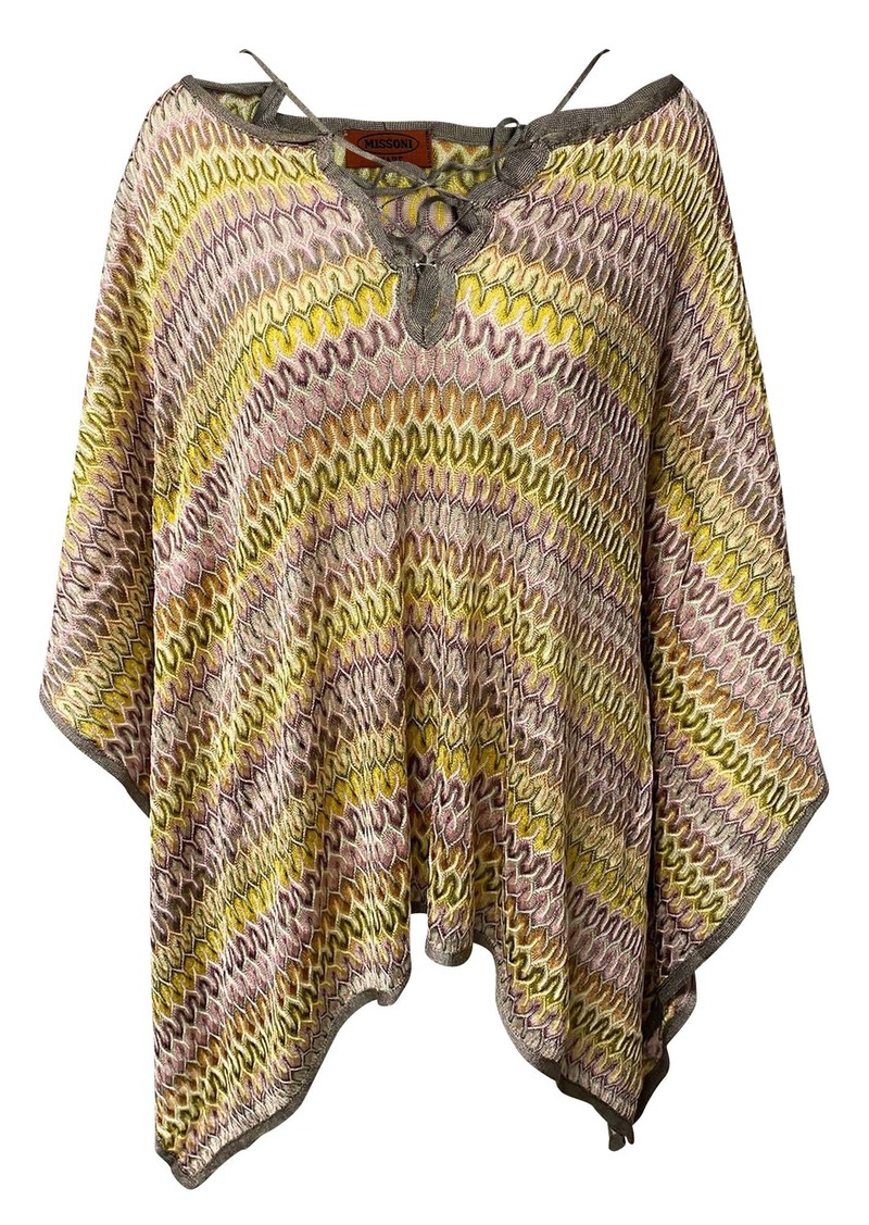 Missoni Mare Beach Poncho Mini Dress in Multicolor Rayon