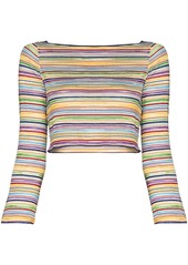 Missoni metallic stripe pattern cropped top