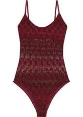 Missoni Mare Woman Mare Metallic Crochet-knit Swimsuit Claret