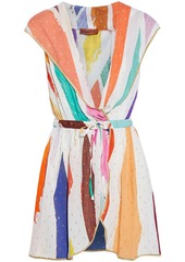 Missoni Mare Woman Mare Wrap-effect Printed Fil Coupé Voile Hooded Mini Dress White