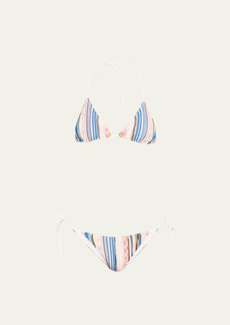 Missoni Metallic Space-Dyed Stripe Two-Piece Swimsuit
