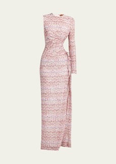 Missoni Multicolor Snake Raschel Maxi Dress with Cutout