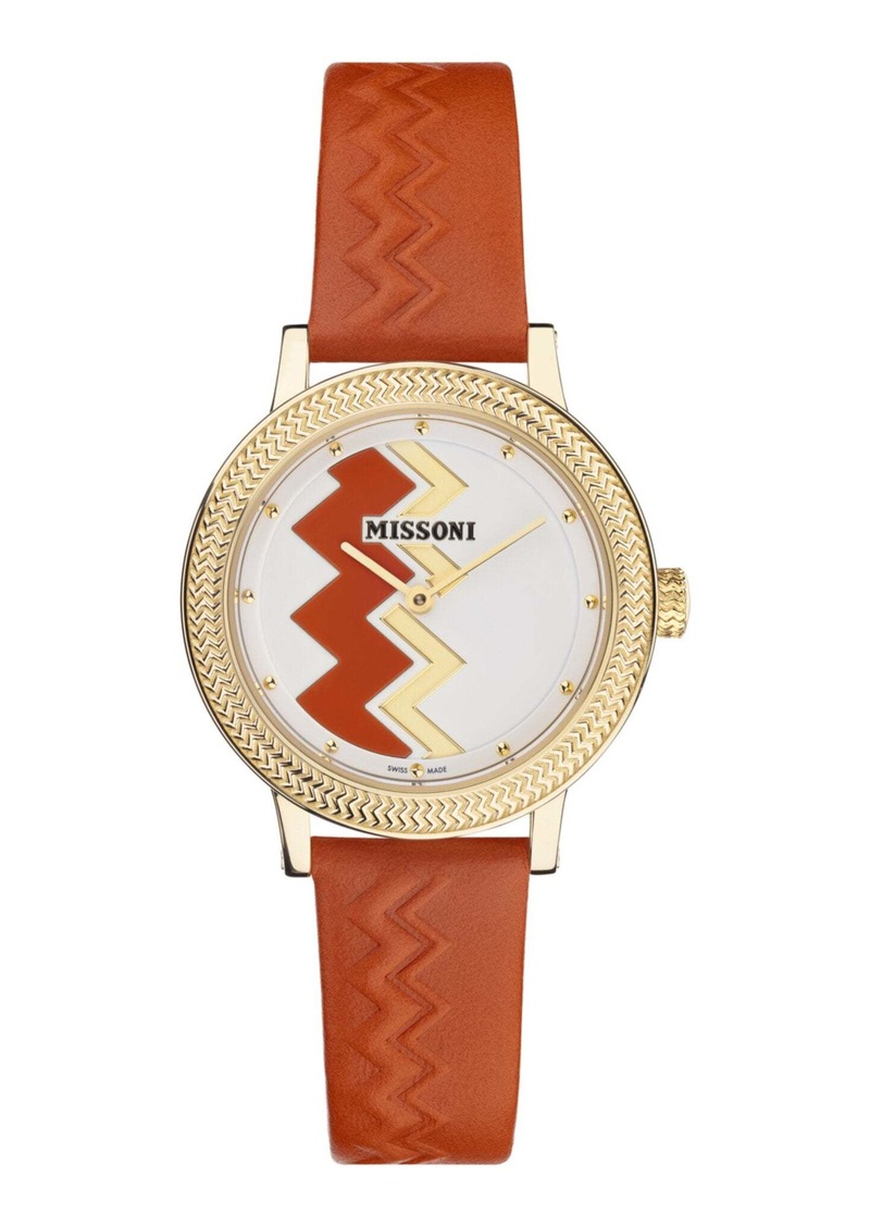 Missoni Optic Zigzag Leather Watch