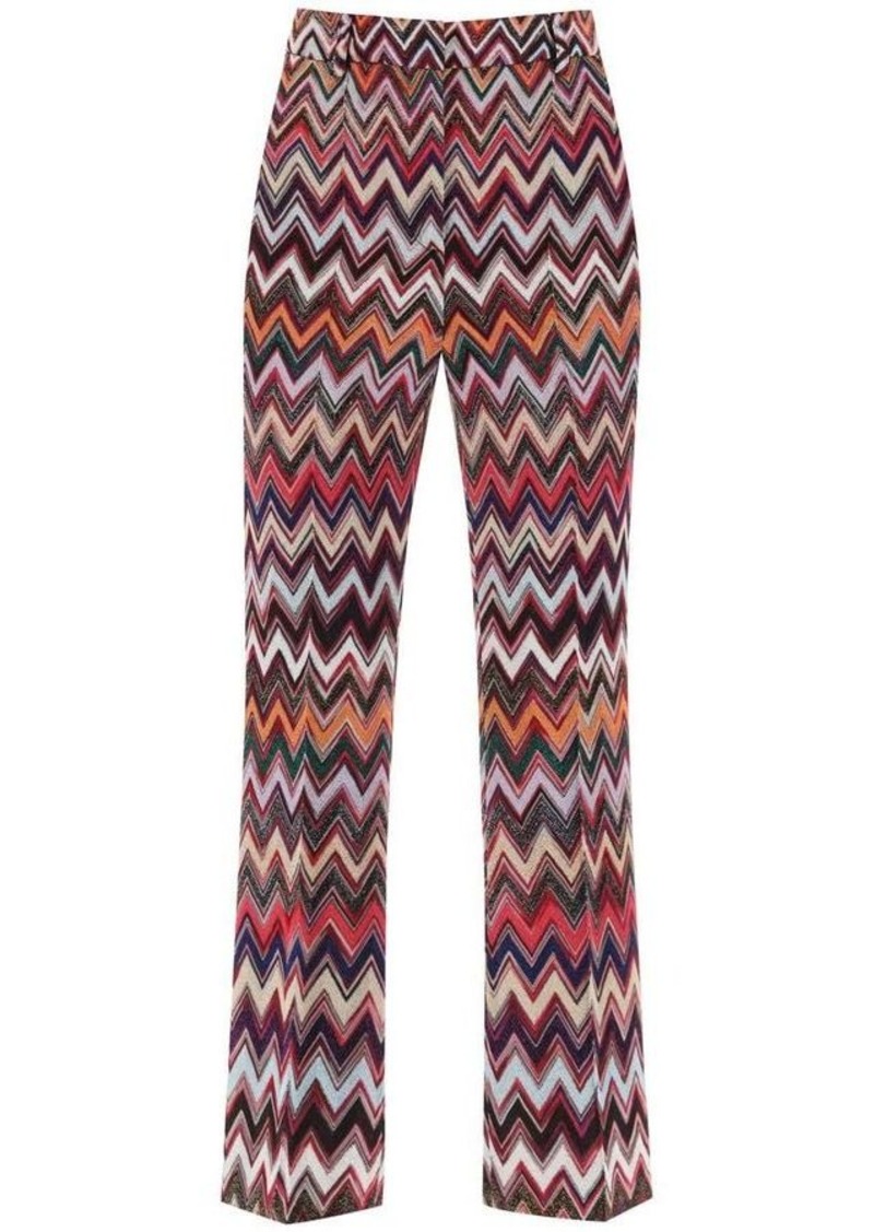 Missoni pants in lurex knit with herringbone motif