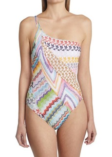 Missoni Patchwork Panel One-Shoulder One-Piece Swimsuit at Nordstrom