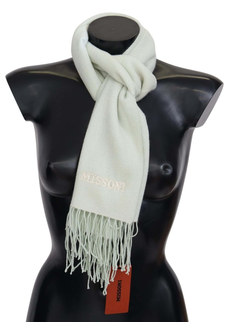 Missoni Pattern Cashmere Unisex Wrap Fringes Men's Scarf