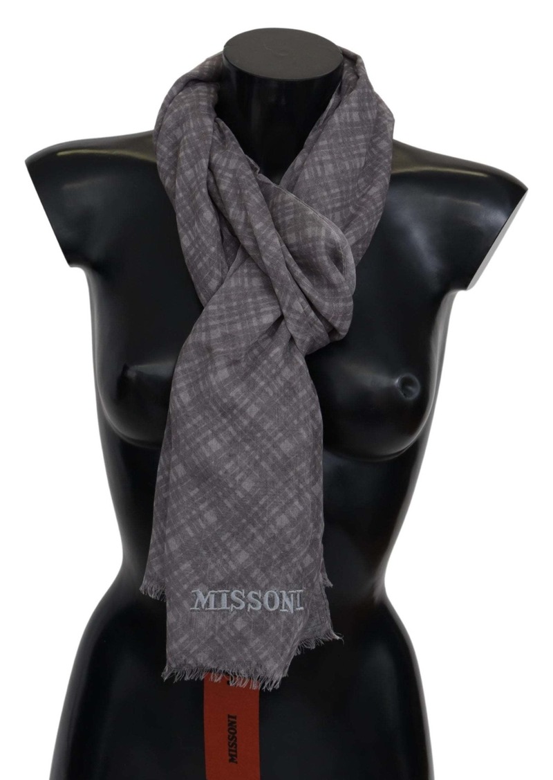 Missoni Plaid Wool Unisex Neck Wrap Men's Scarf