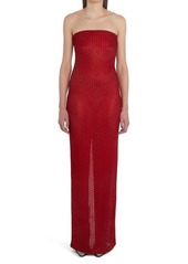 Missoni Semisheer Open Knit Strapless Gown