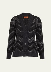 Missoni Sequined Chevron Knit Cardigan