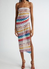 Missoni Strapless Semisheer Chevron Dress