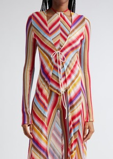 Missoni Stripe Long Sleeve Knit Cover-Up Duster
