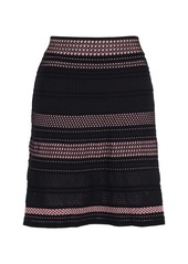 Missoni Striped A-line Mini Skirt in Black Polyamide