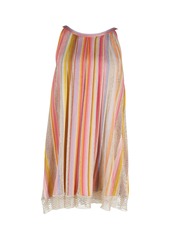 Missoni Striped Knit Halter-Neck Mini Dress in Multicolor Rayon
