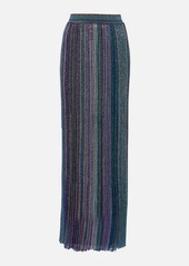 Missoni Striped ribbed-knit lamé maxi skirt