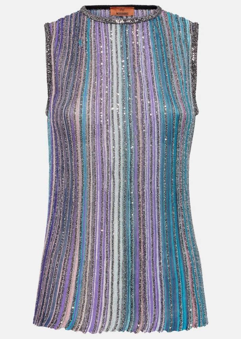 Missoni Striped sequined lamé top