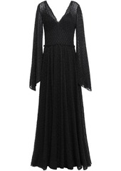 Missoni Woman Gathered Metallic Crochet-knit Maxi Dress Black