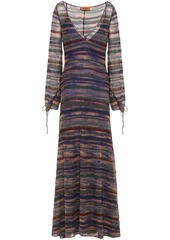 Missoni Woman Metallic Crochet-knit Maxi Dress Violet