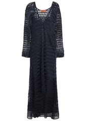Missoni Woman Metallic Open-knit Midi Dress Navy
