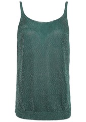 Missoni Woman Metallic Stretch-knit Tank Emerald