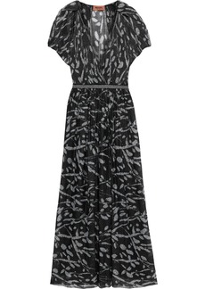 Missoni Woman Wrap-effect Metallic Crochet-knit Maxi Dress Silver