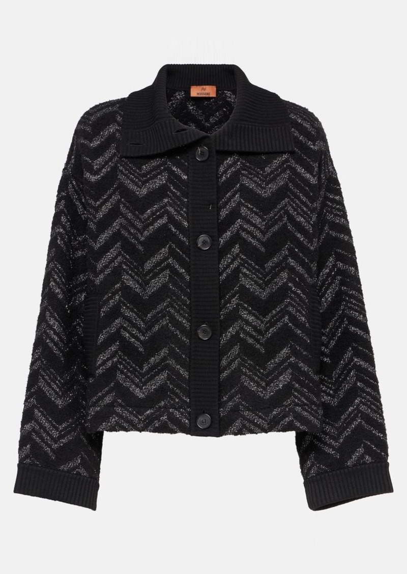 Missoni Zigzag lamé and bouclé cardigan