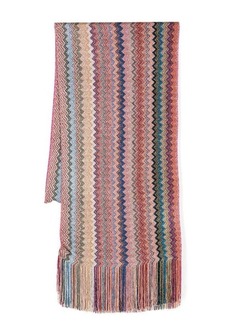 MISSONI Zig-zag print fringed scarf