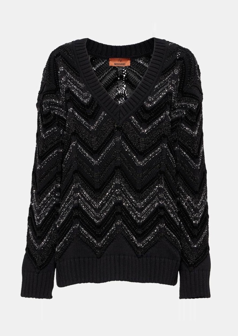 Missoni Zig Zag sequined oversized sweater