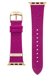 Missoni Zigzag 22mm Embossed Leather Apple Watch Watchband
