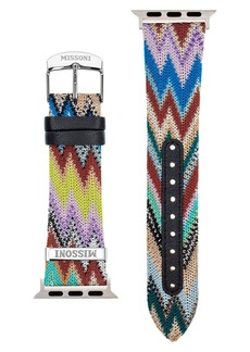Missoni Zigzag 22mm Textile Apple Watch® Watchband in Multi Red at Nordstrom Rack