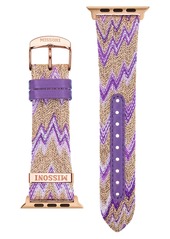 Missoni Zigzag 24mm Textile Apple Watch® Watchband in Multi Purple at Nordstrom Rack