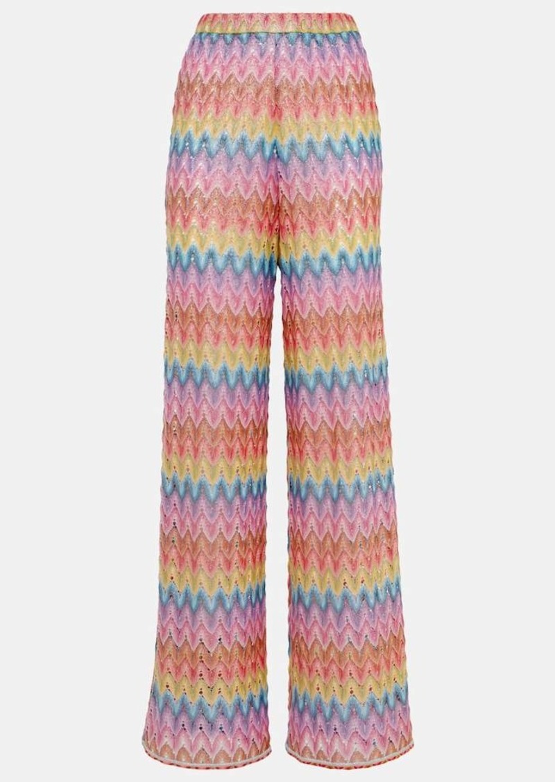 Missoni Zigzag lamé palazzo pants