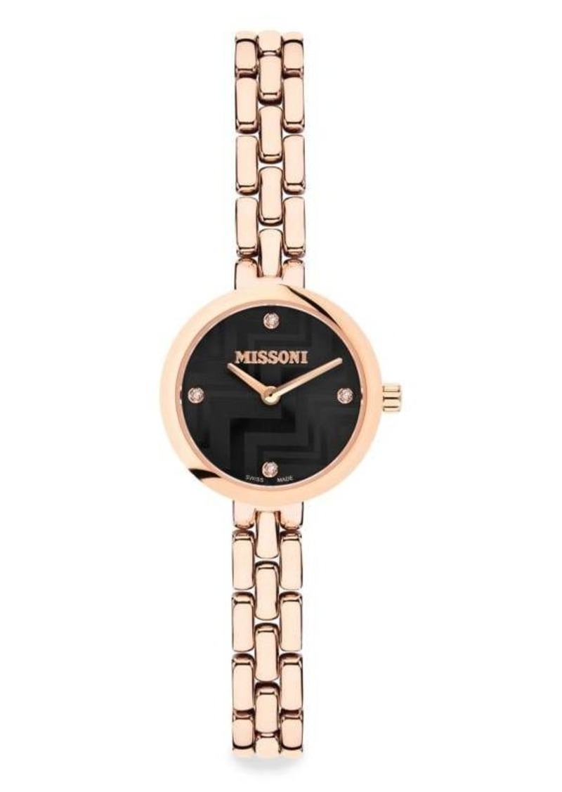 Missoni Petite 25MM Rose Goldtone Stainless Steel Bracelet Watch