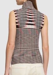 Missoni Rib Knit Cashmere & Silk Turtleneck Top