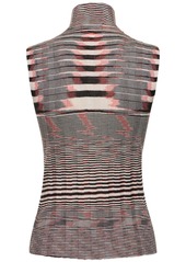 Missoni Rib Knit Cashmere & Silk Turtleneck Top