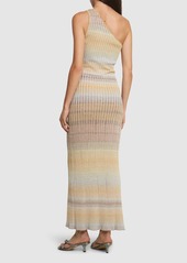 Missoni Rib Knit Lurex One Shoulder Long Dress