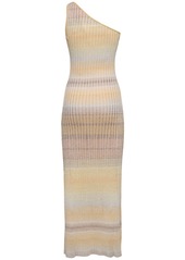 Missoni Rib Knit Lurex One Shoulder Long Dress